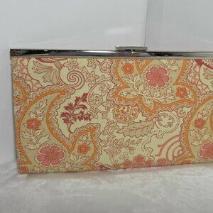 Banana Republic Peach Paisley Clutch